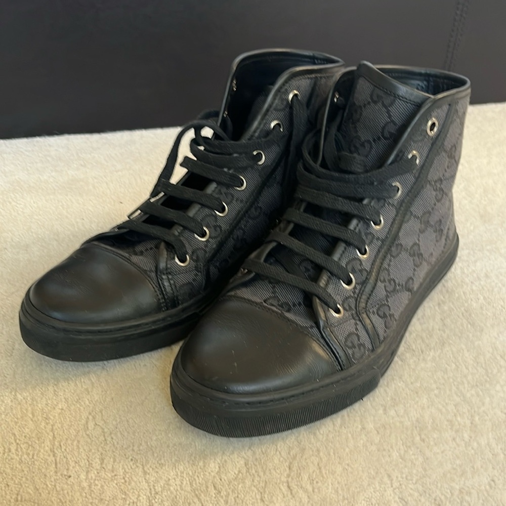 Gucci, high top sneakers. 36.5, 7